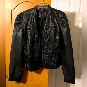 Black Puff sleeve Leather Jacket